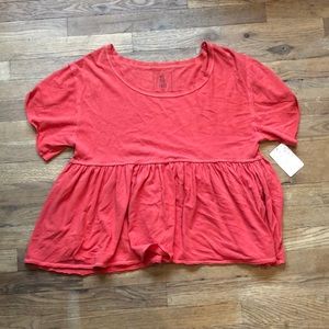 Orange short sleeve Free People top